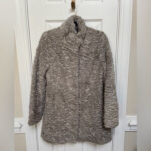 Rino & Pelle Grey Textured Faux Fur Coat Women’s Size 38 EU Small US